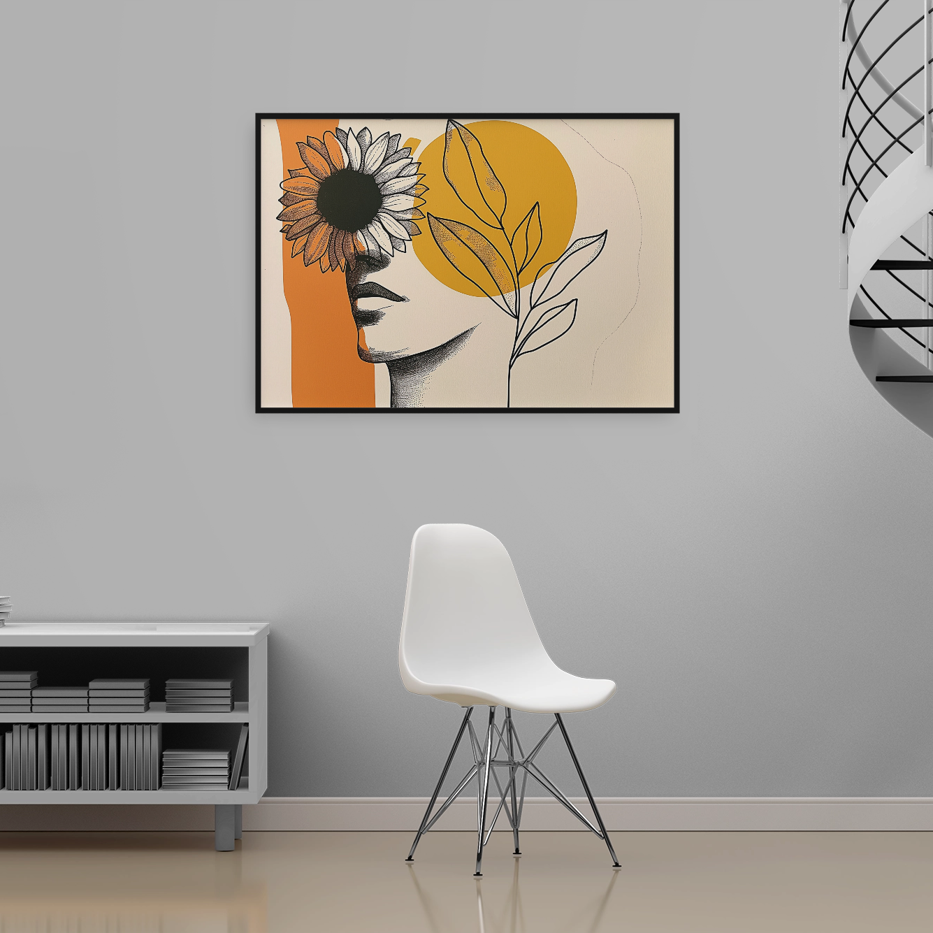 Abstract Sunflower Orange Tones