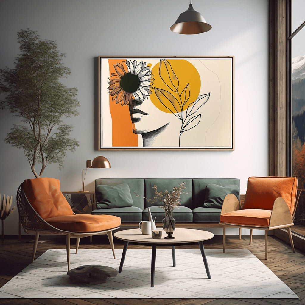 Abstract Sunflower Orange Tones