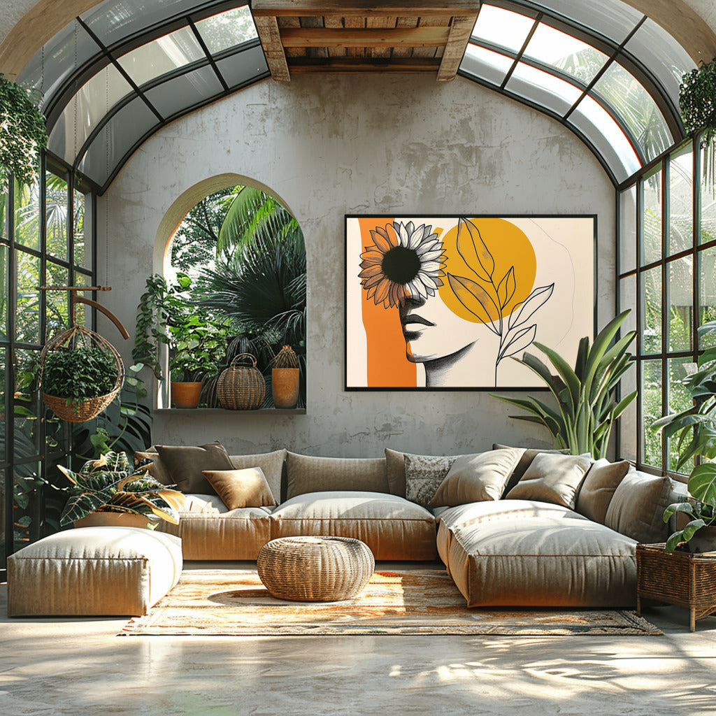 Abstract Sunflower Orange Tones