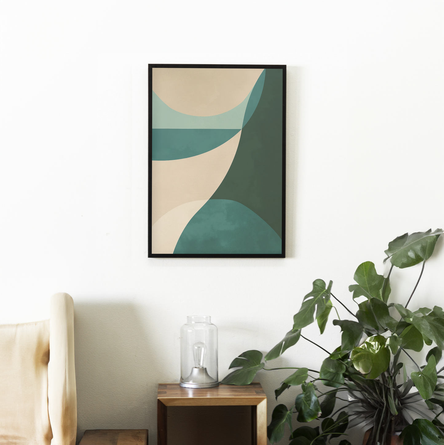 Aqua Waves Abstract Art - PrintKloud