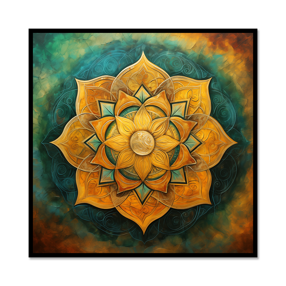 Celestial Teal Mandala – Contemporary Spiritual Wall Decor