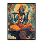 Krishna's Melodic Harmony Wall Art