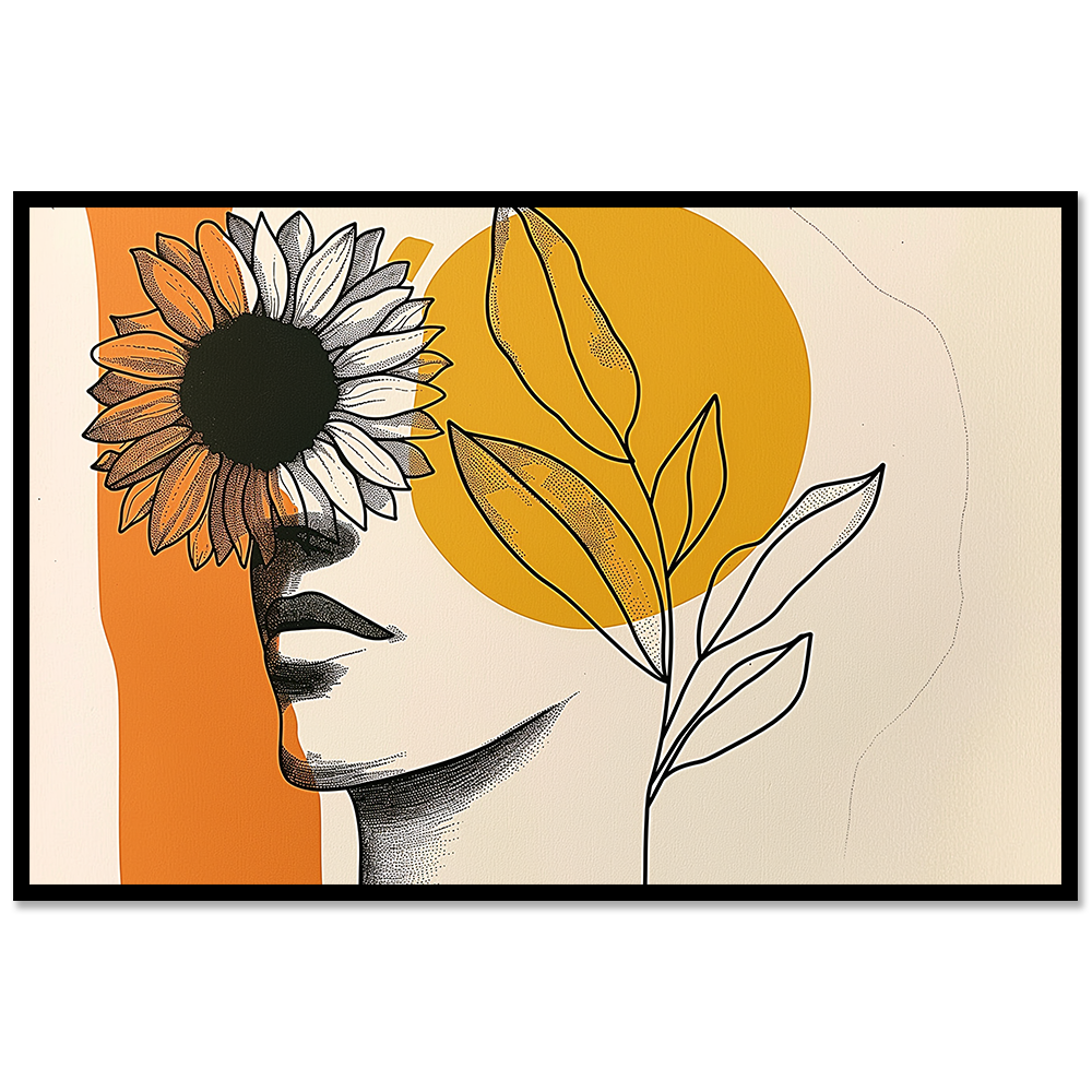 Abstract Sunflower Orange Tones