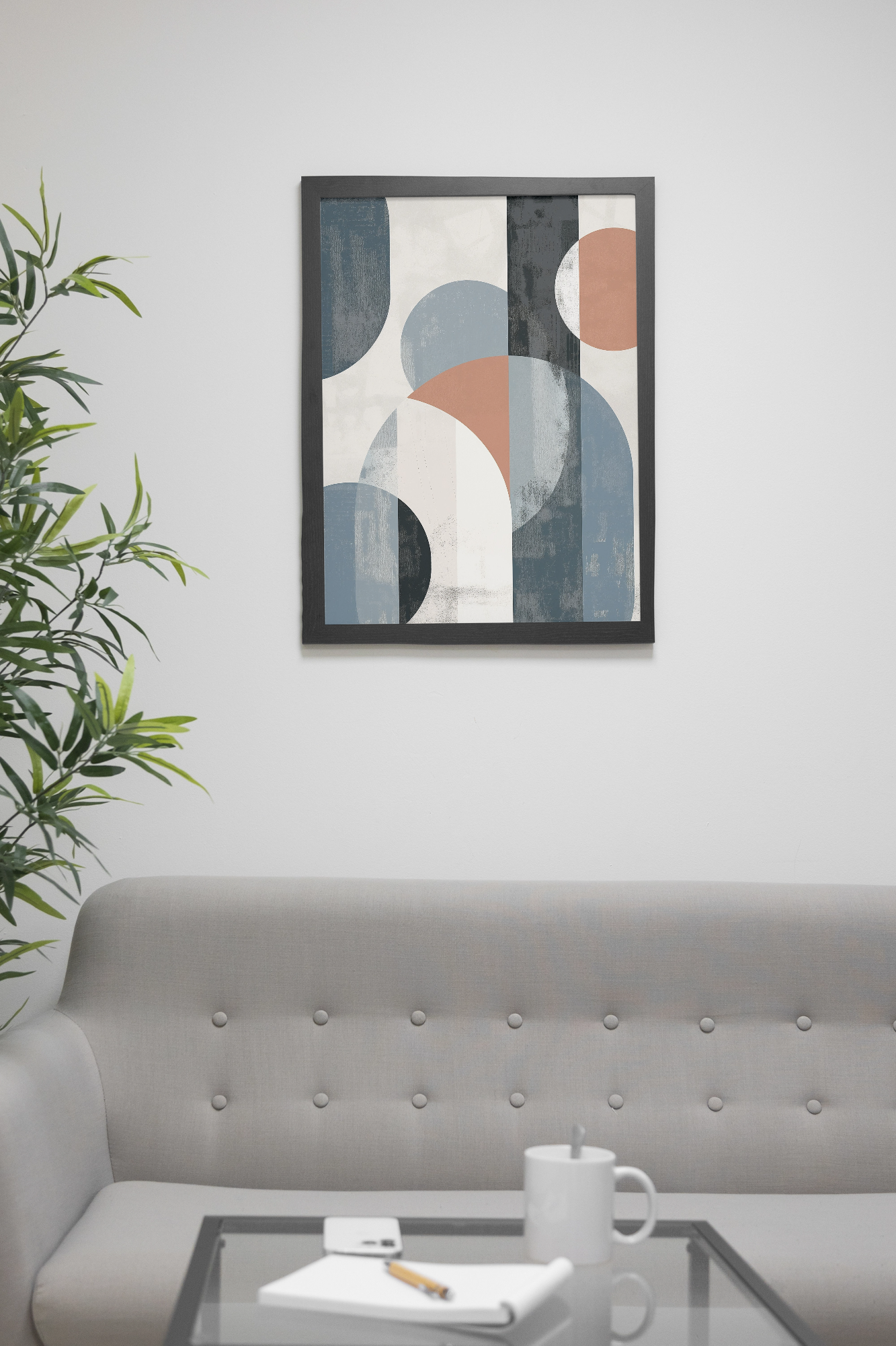 Warm Grey Tones Abstract Artwork