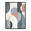 Warm Grey Abstract Shapes Canvas for Living Room