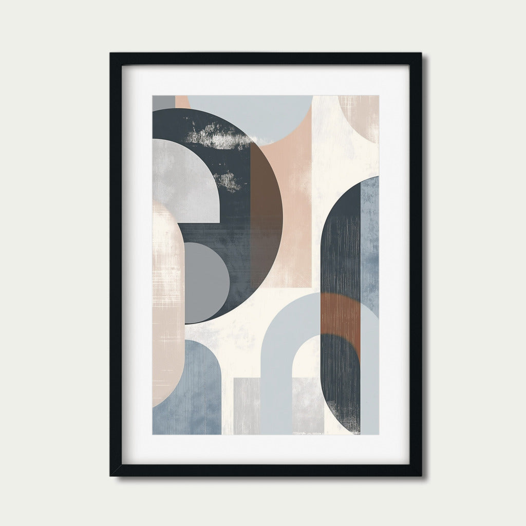 Grey Abstract Shapes Artwork