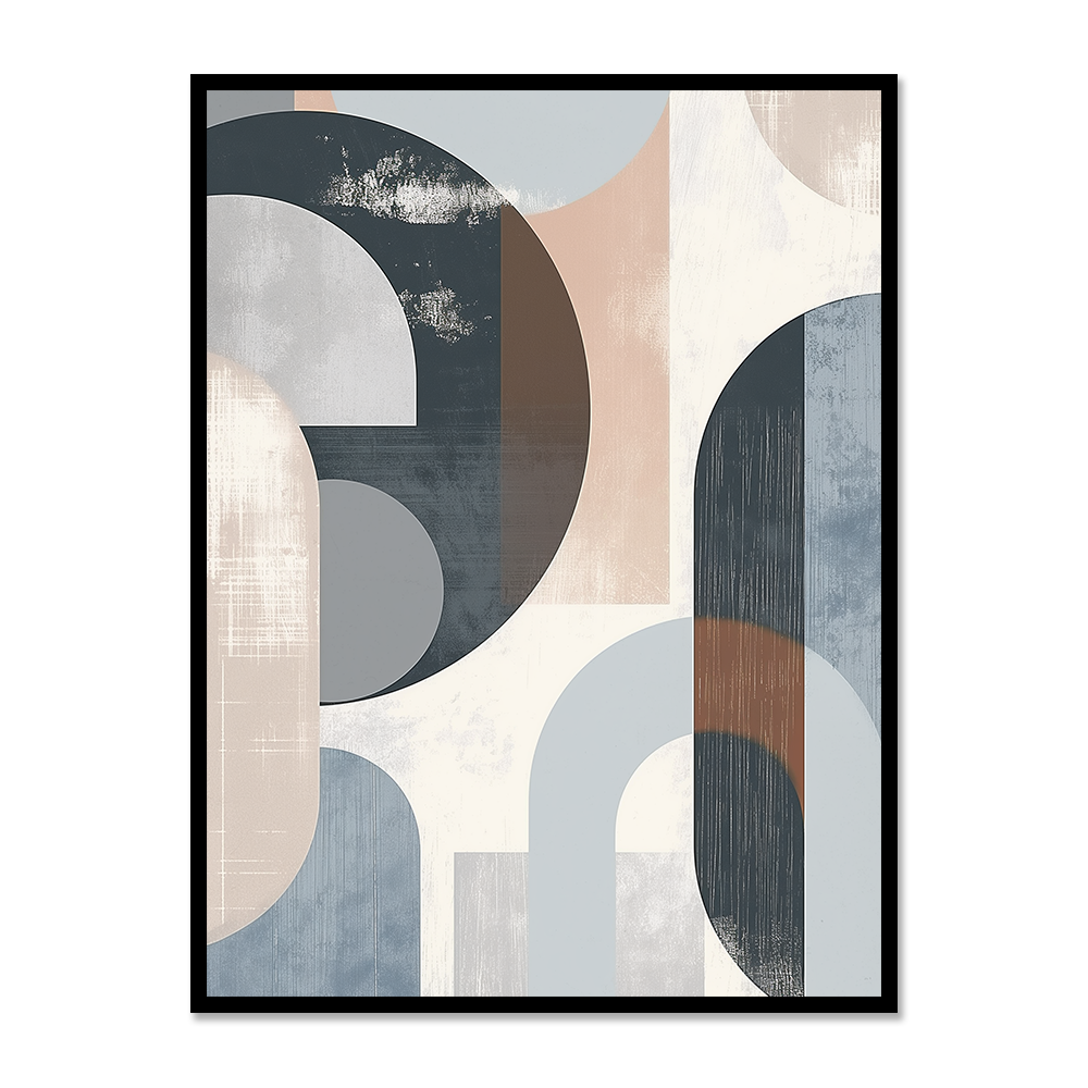 Grey Abstract Shapes Artwork