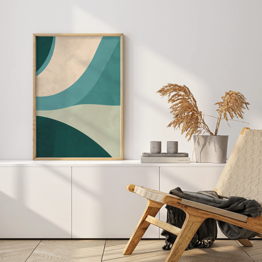 Calming Blue Abstract Art - PrintKloud