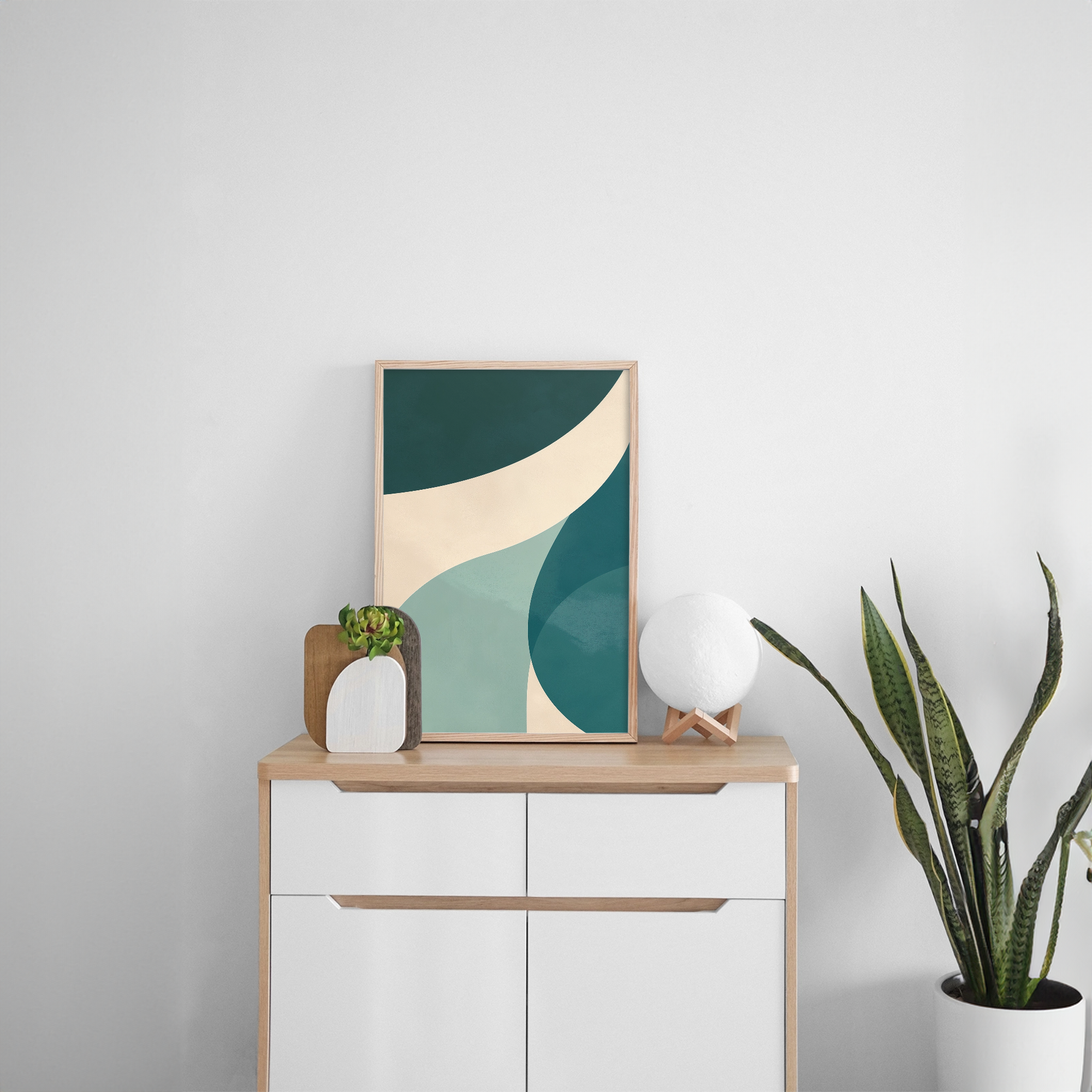 Flowing  Subtle Abstract Blue - PrintKloud