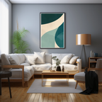 Flowing  Subtle Abstract Blue - PrintKloud