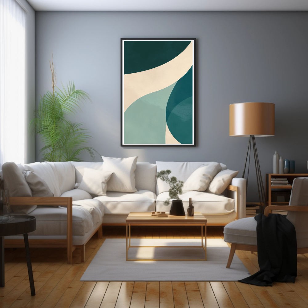 Flowing  Subtle Abstract Blue - PrintKloud