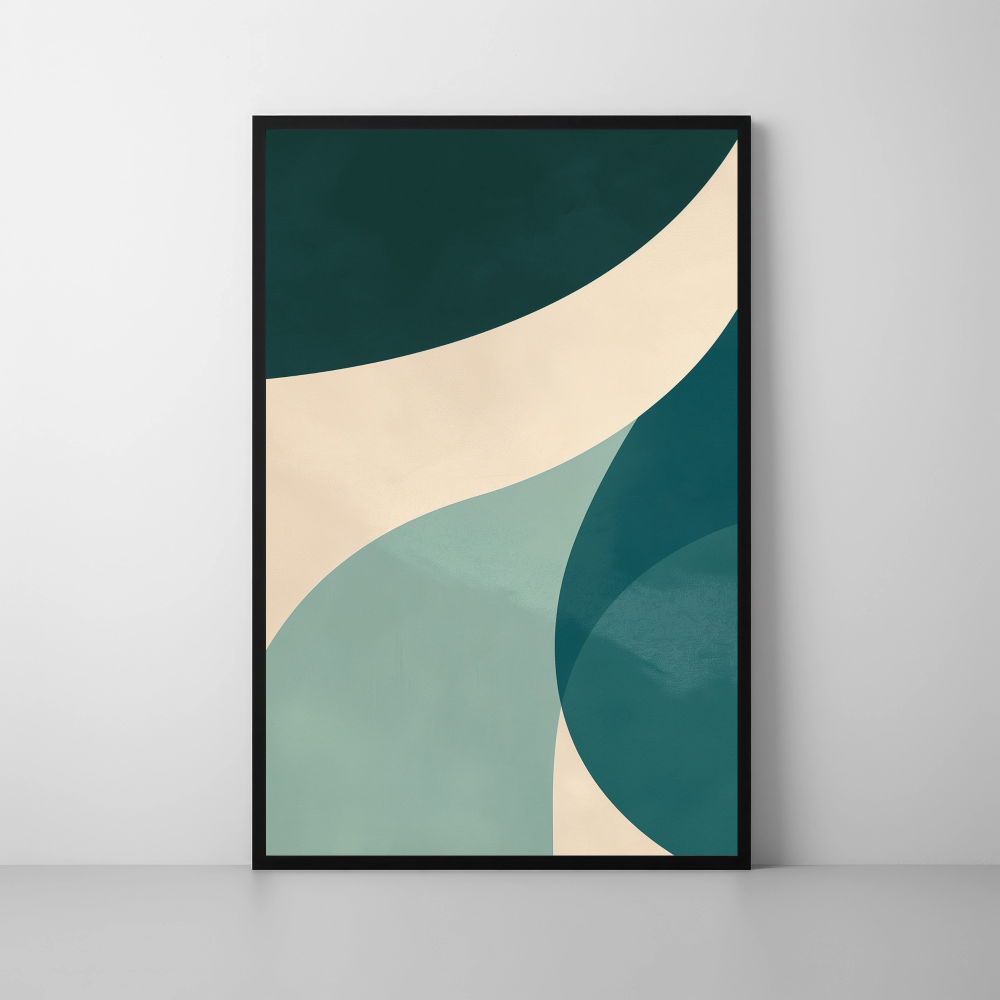 Flowing  Subtle Abstract Blue - PrintKloud