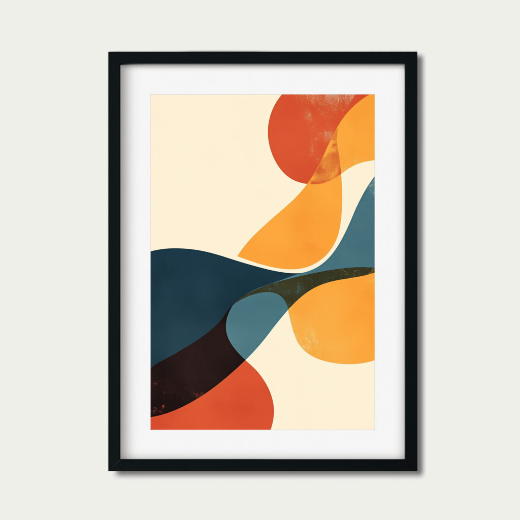 Retro Revival Abstract Print