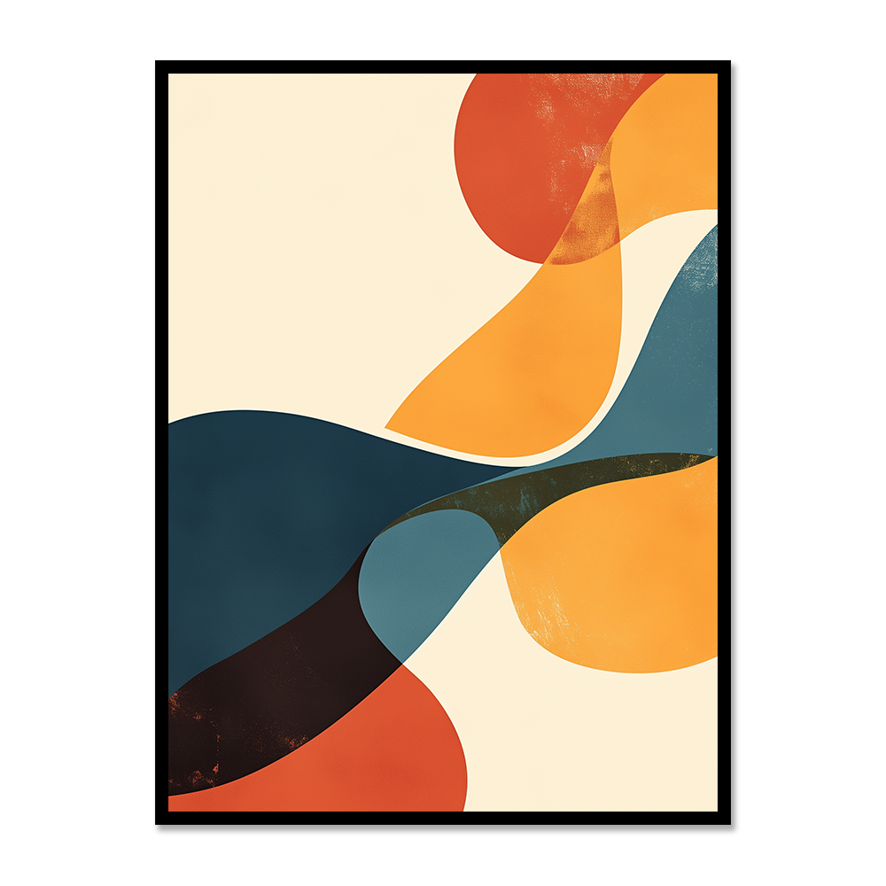 Retro Revival Abstract Print