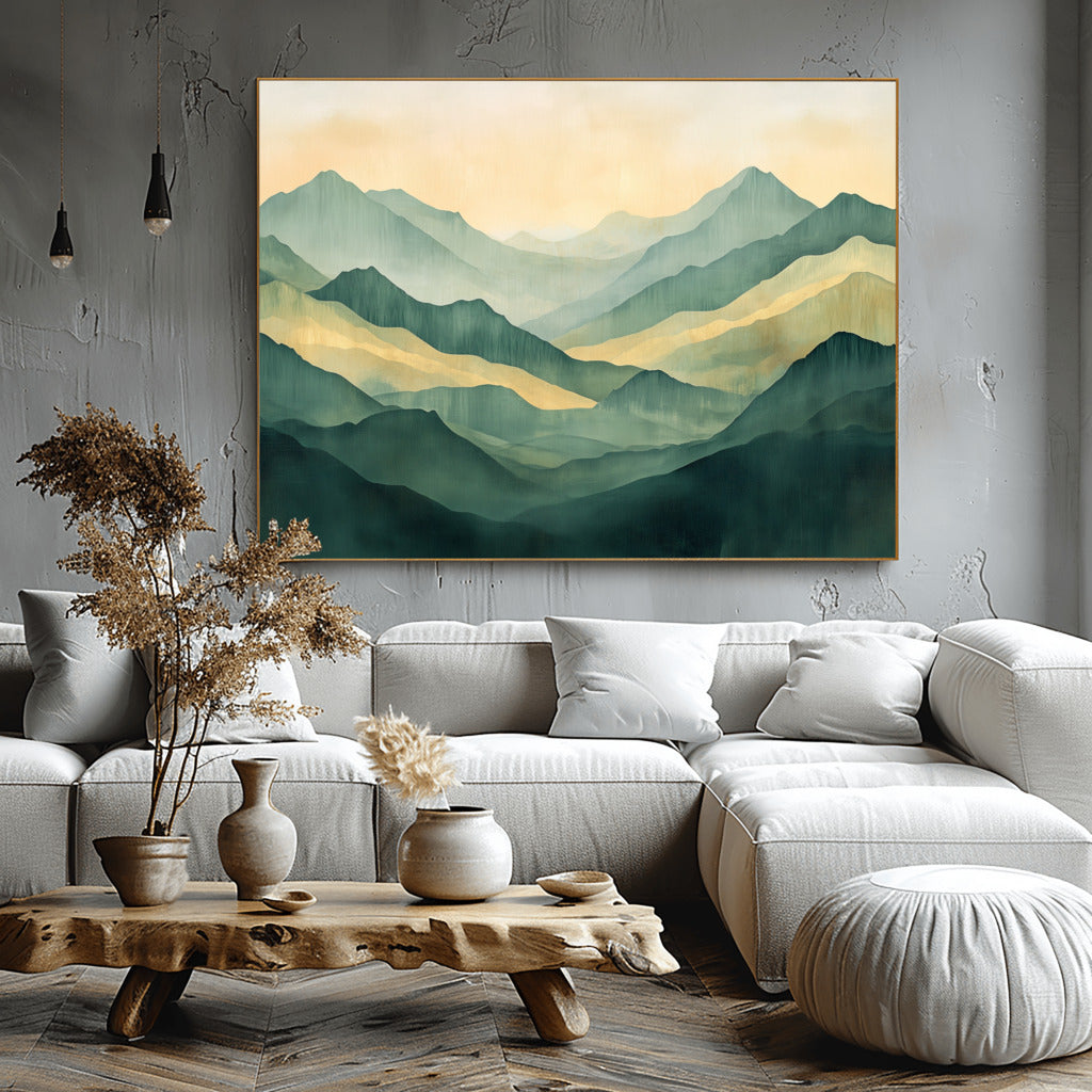 Alpine Dream Abstract Peaks in Soft Tones