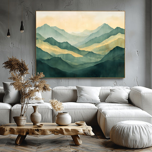 Alpine Dream Abstract Peaks in Soft Tones