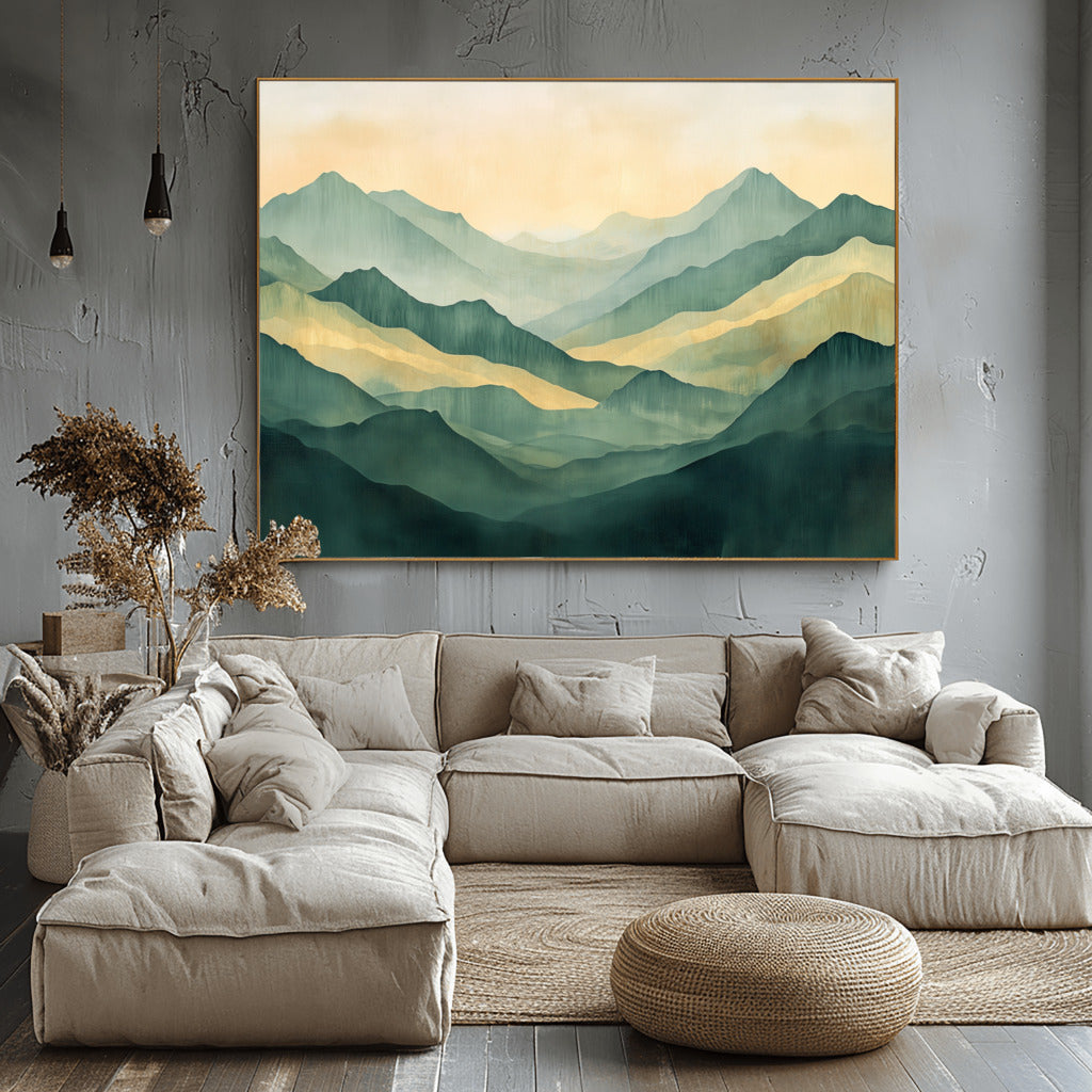 Alpine Dream Abstract Peaks in Soft Tones