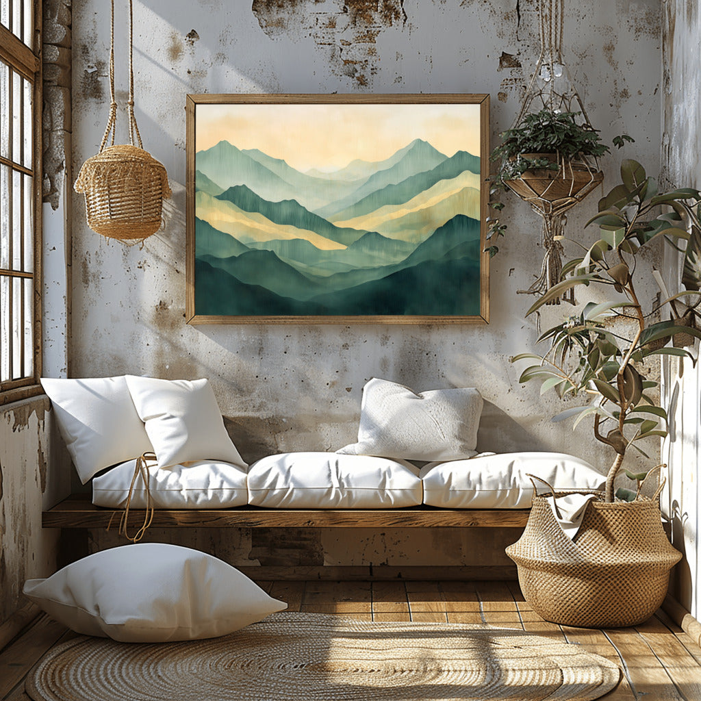 Alpine Dream Abstract Peaks in Soft Tones