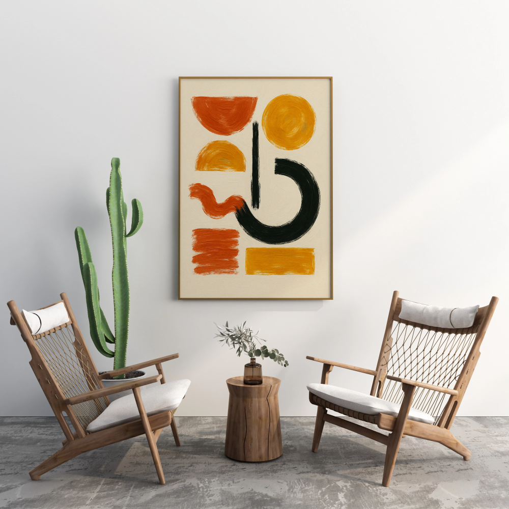 Geometric Colours – Solstice Balance: Minimal Abstract Canvas