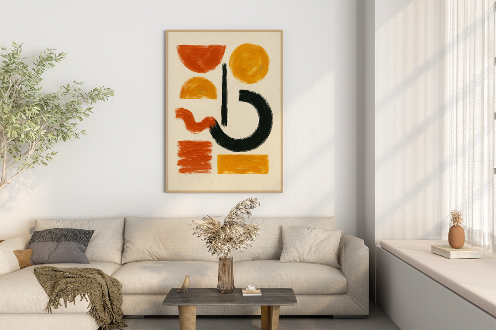Geometric Colours – Solstice Balance: Minimal Abstract Canvas