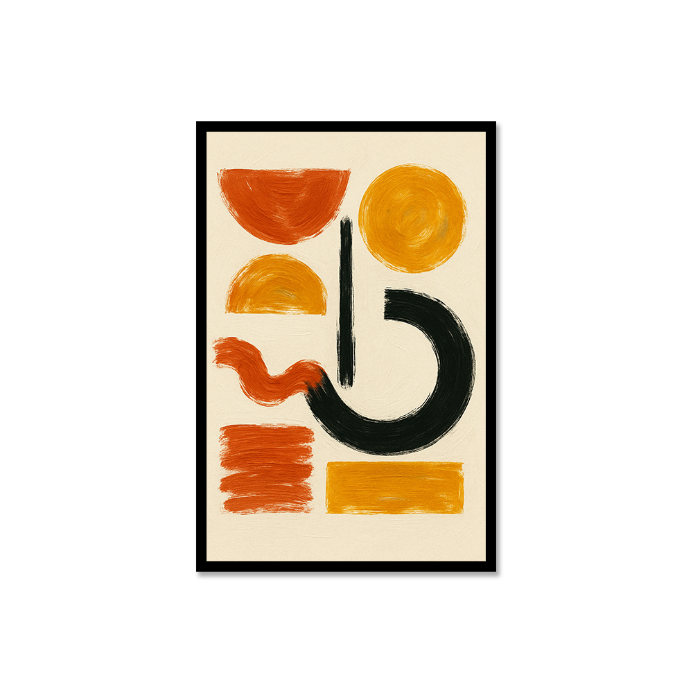 Geometric Colours – Solstice Balance: Minimal Abstract Canvas