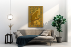Leopard in Ornate Miniature Painting Style – Wildlife Art on Canvas