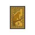 Leopard in Ornate Miniature Painting Style – Wildlife Art on Canvas