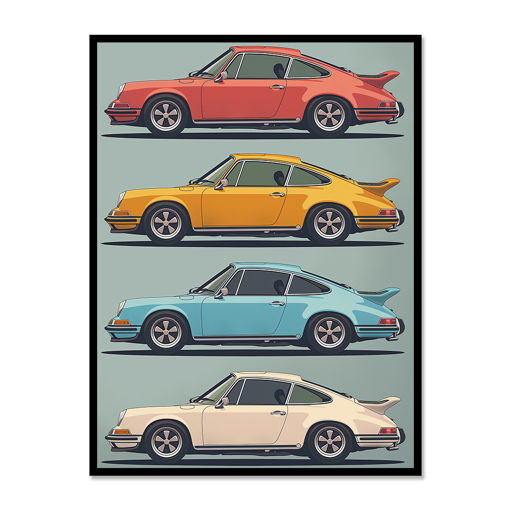 Vintage Porsche 911 Quartet