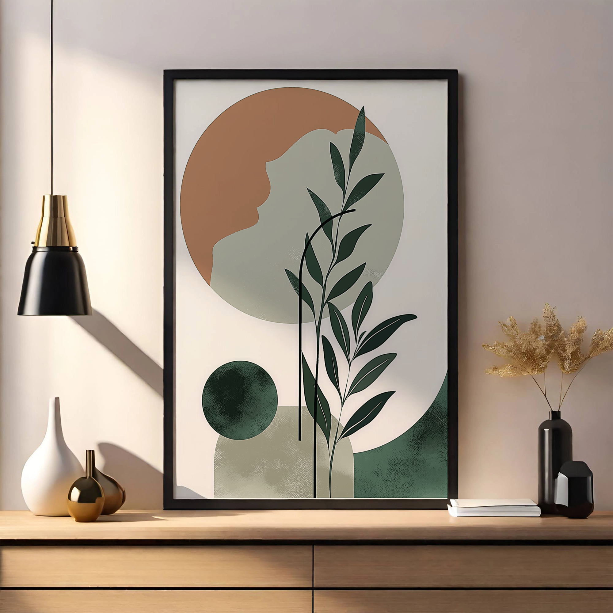 Boho Leafy Abstract Art - PrintKloud
