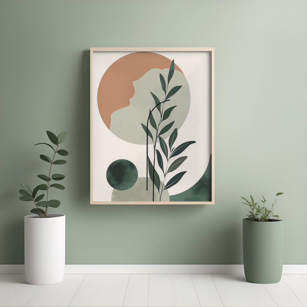 Boho Leafy Abstract Art - PrintKloud