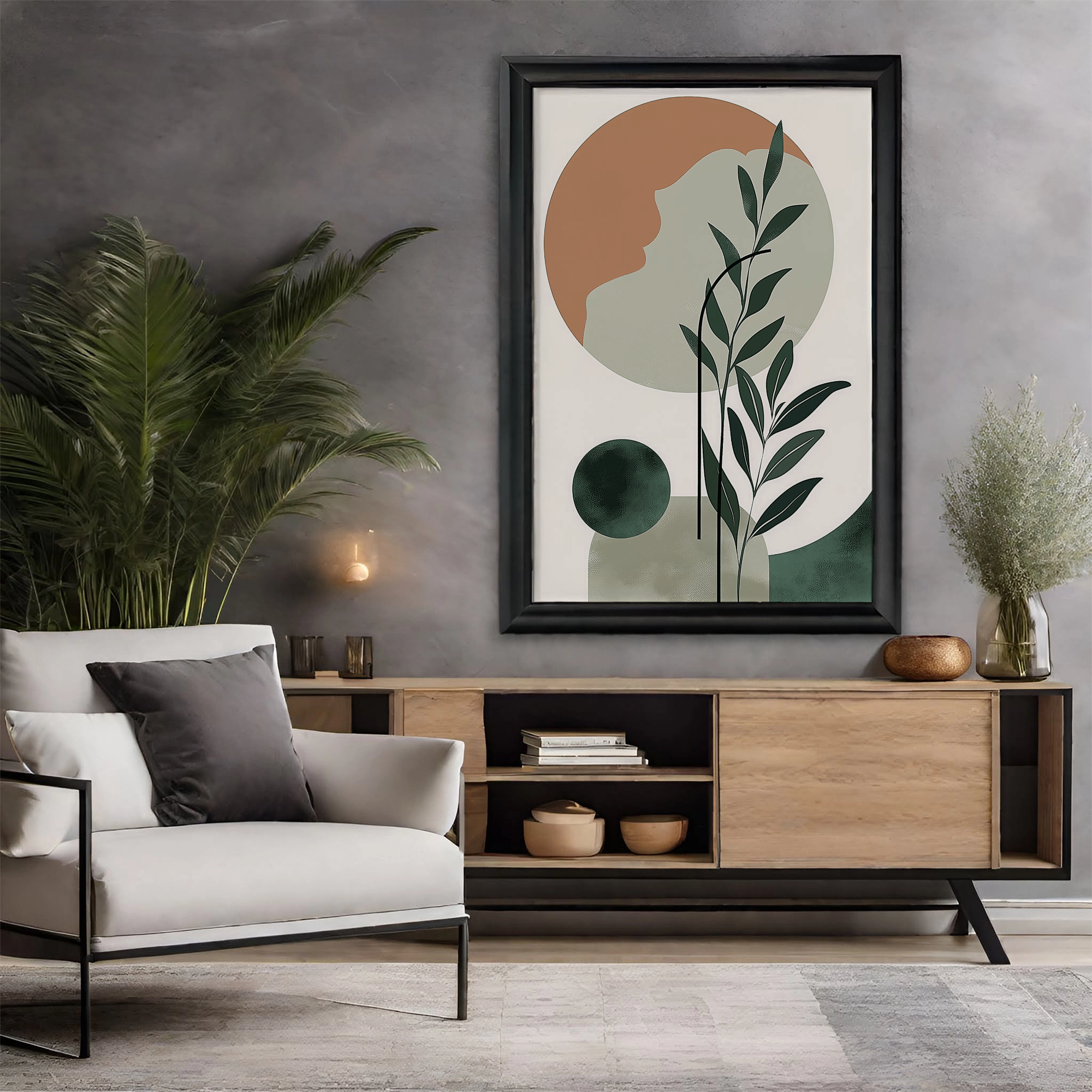 Boho Leafy Abstract Art - PrintKloud