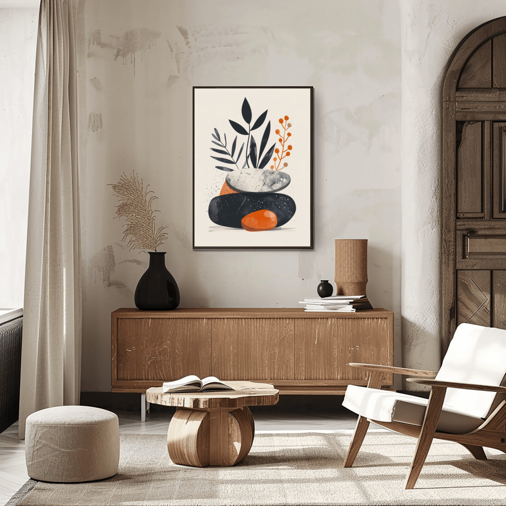 Bohemian Pebble Harmony Wall Art - PrintKloud