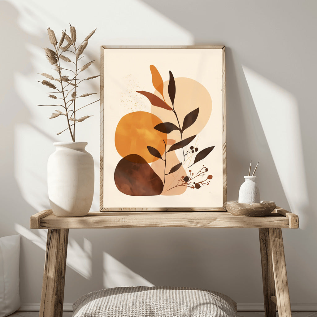 Boho Leafy Pastel Pebble - PrintKloud