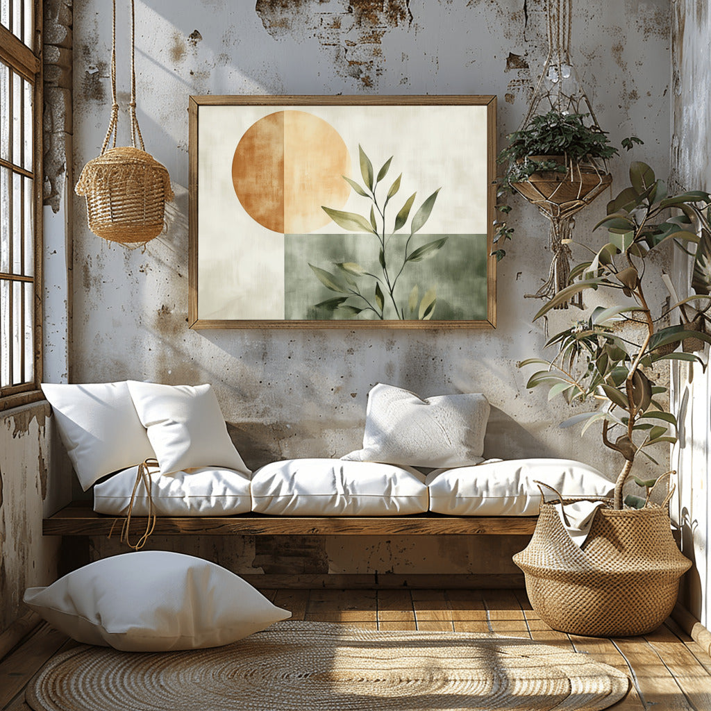 Rustic Harmony Abstract Earthy Boho Balance