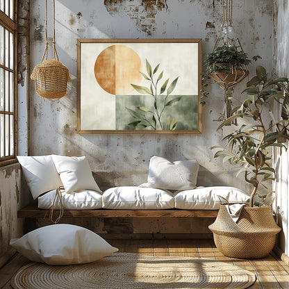 Rustic Harmony Abstract Earthy Boho Balance