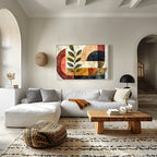 Mid-Century Boho Vibes: Pots and Leaves Acrylic