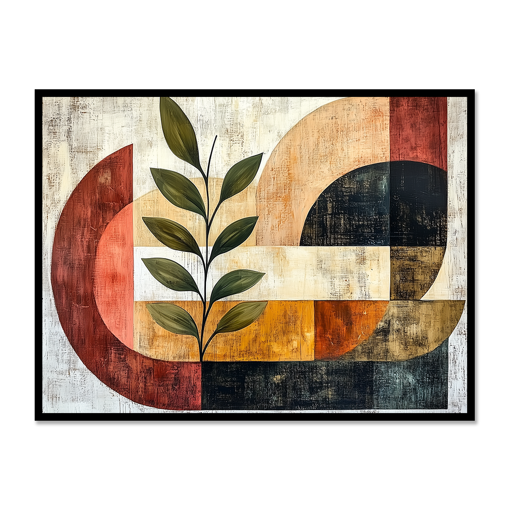 Mid-Century Boho Vibes: Pots and Leaves Acrylic