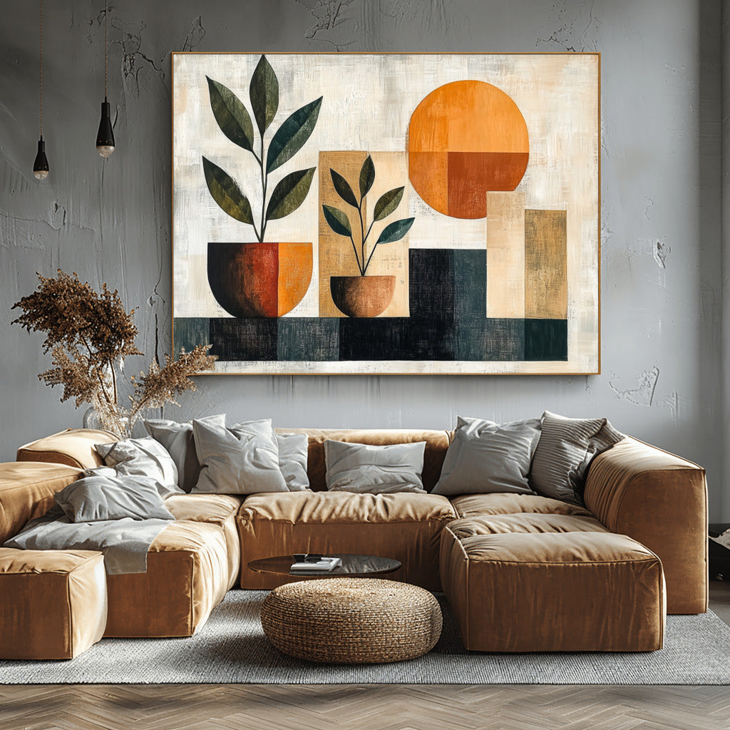 Acrylic Elegance: Boho Pots and Foliage