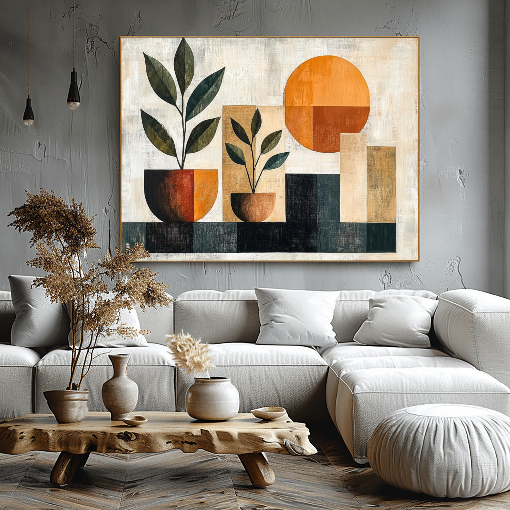 Acrylic Elegance: Boho Pots and Foliage