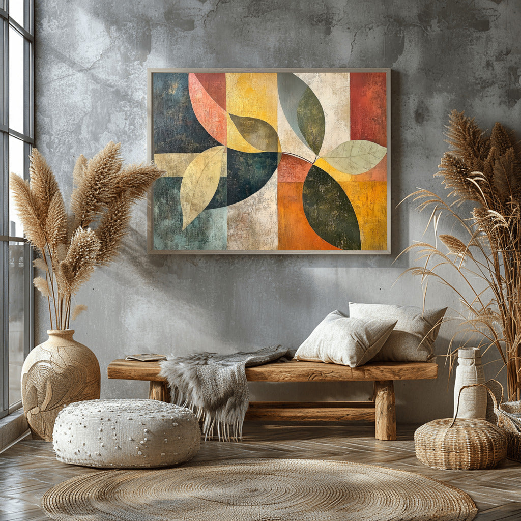 Leafy Dreams: Boho Abstract Elegance