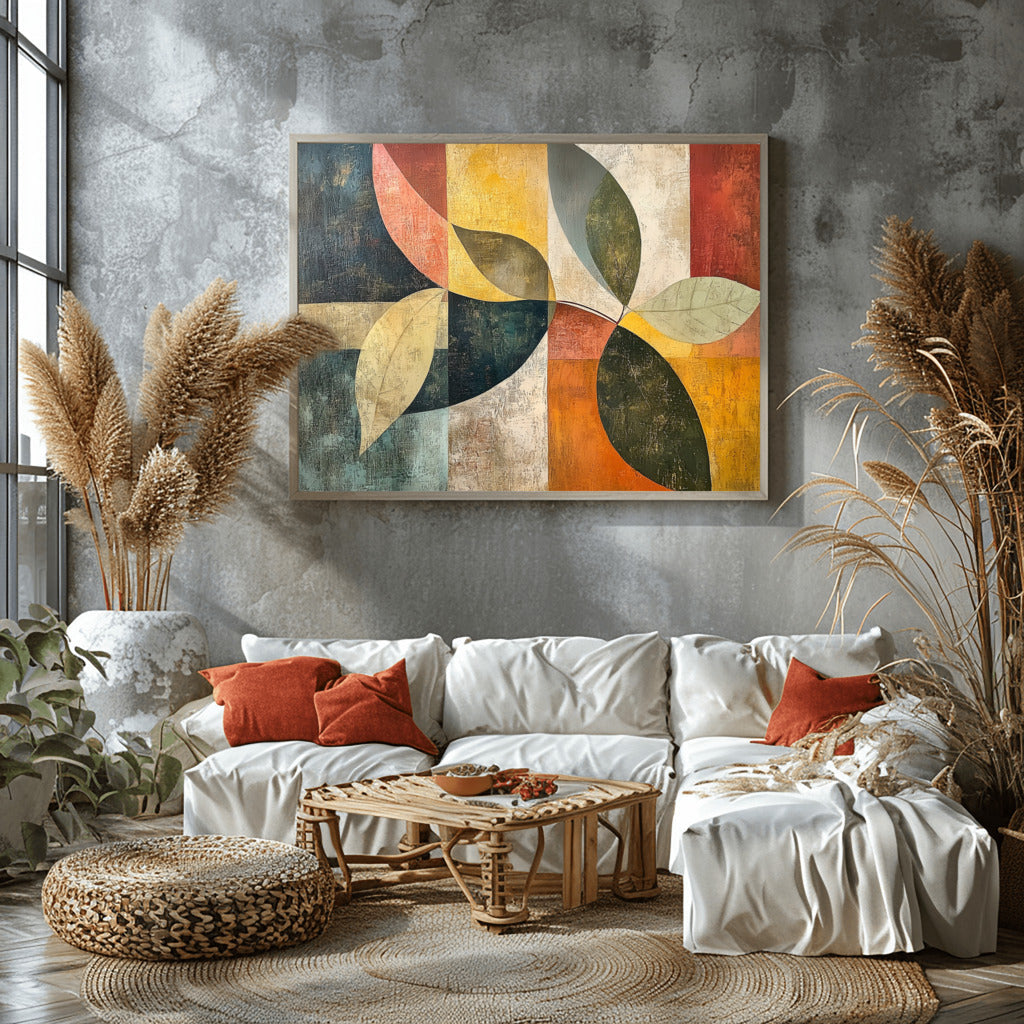 Leafy Dreams: Boho Abstract Elegance