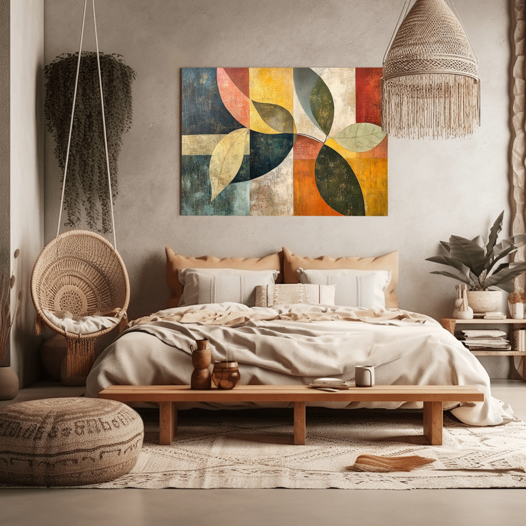 Leafy Dreams: Boho Abstract Elegance