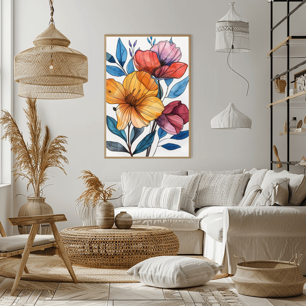 Floral Symphony Botanical Print - PrintKloud