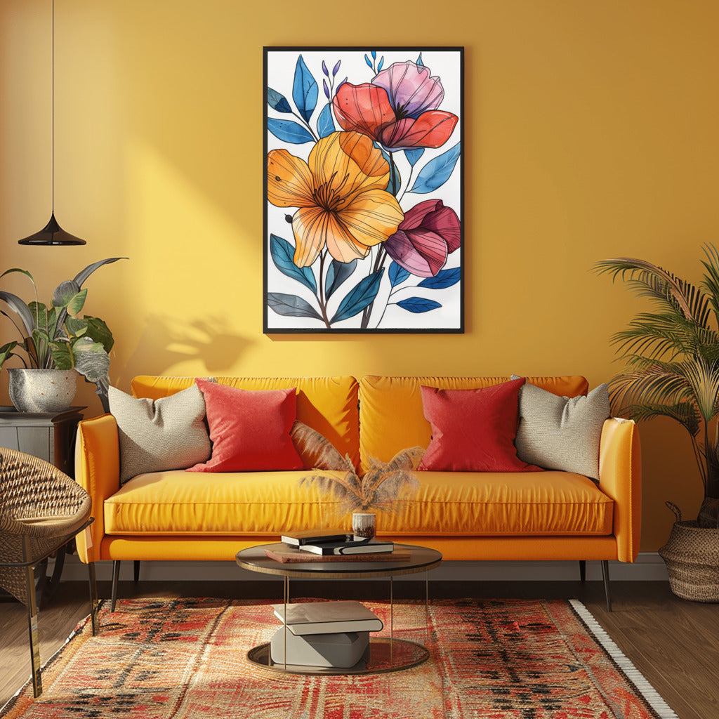 Floral Symphony Botanical Print - PrintKloud