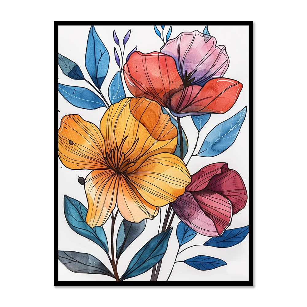 Floral Symphony Botanical Print