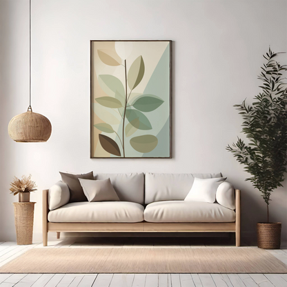Minimalist Leaf Design Art - PrintKloud