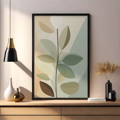 Minimalist Leaf Design Art - PrintKloud