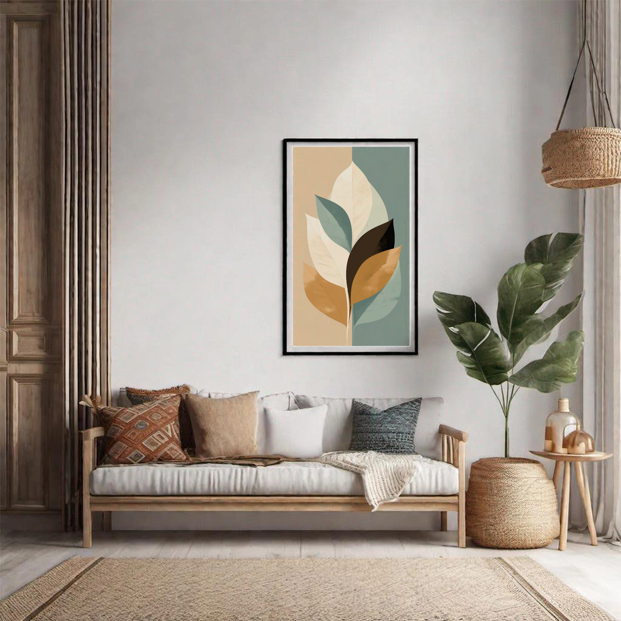 Minimalist Botanical Leaf Harmony - PrintKloud