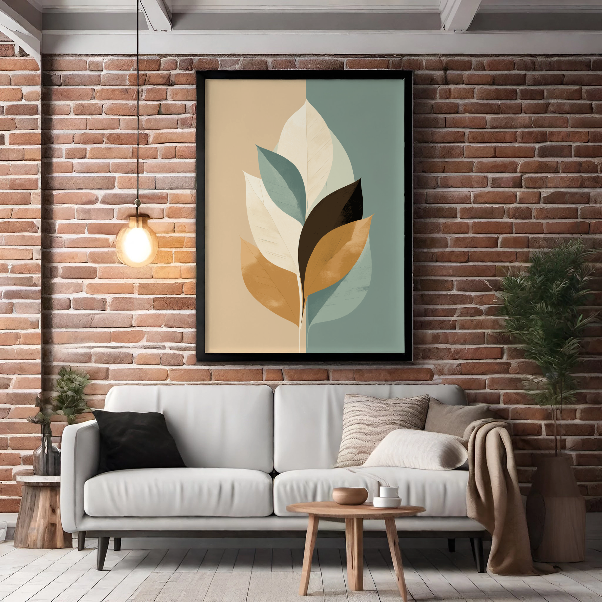 Minimalist Botanical Leaf Harmony - PrintKloud
