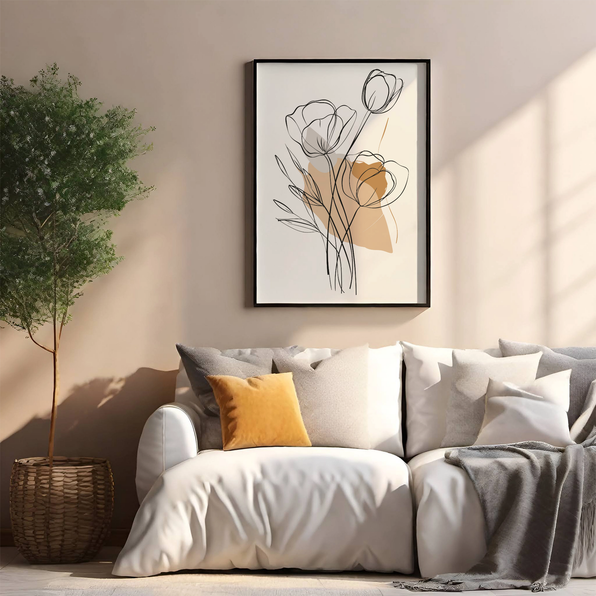 Botanical Linework Art - PrintKloud